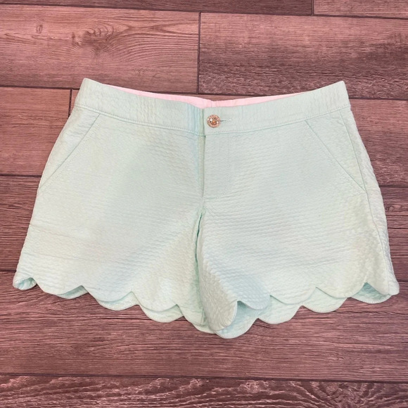 Lilly Pulitzer The Buttercup Shorts Women's 0 Sea Foam Green Tulip Hem Preppy - Picture 1 of 7
